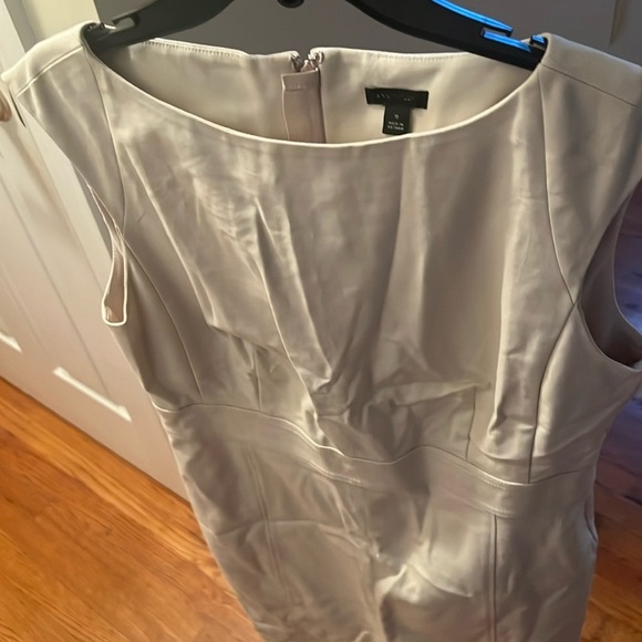 Anne Taylor long beige dress size M stretchy - Picture 5 of 11